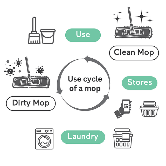 Life cycle of a commercial mop