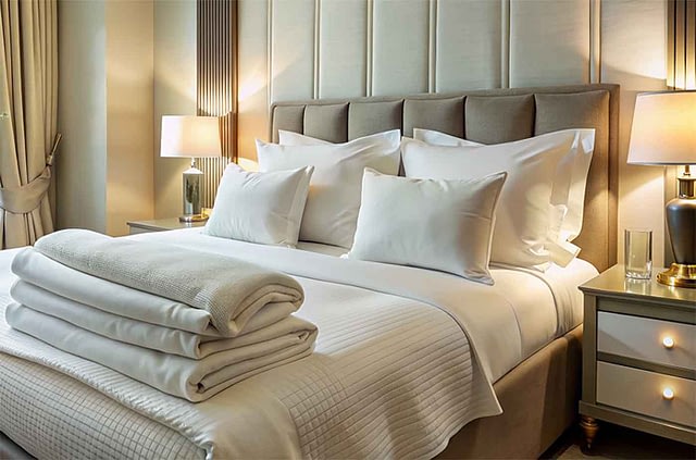 Comfortable bed and linen