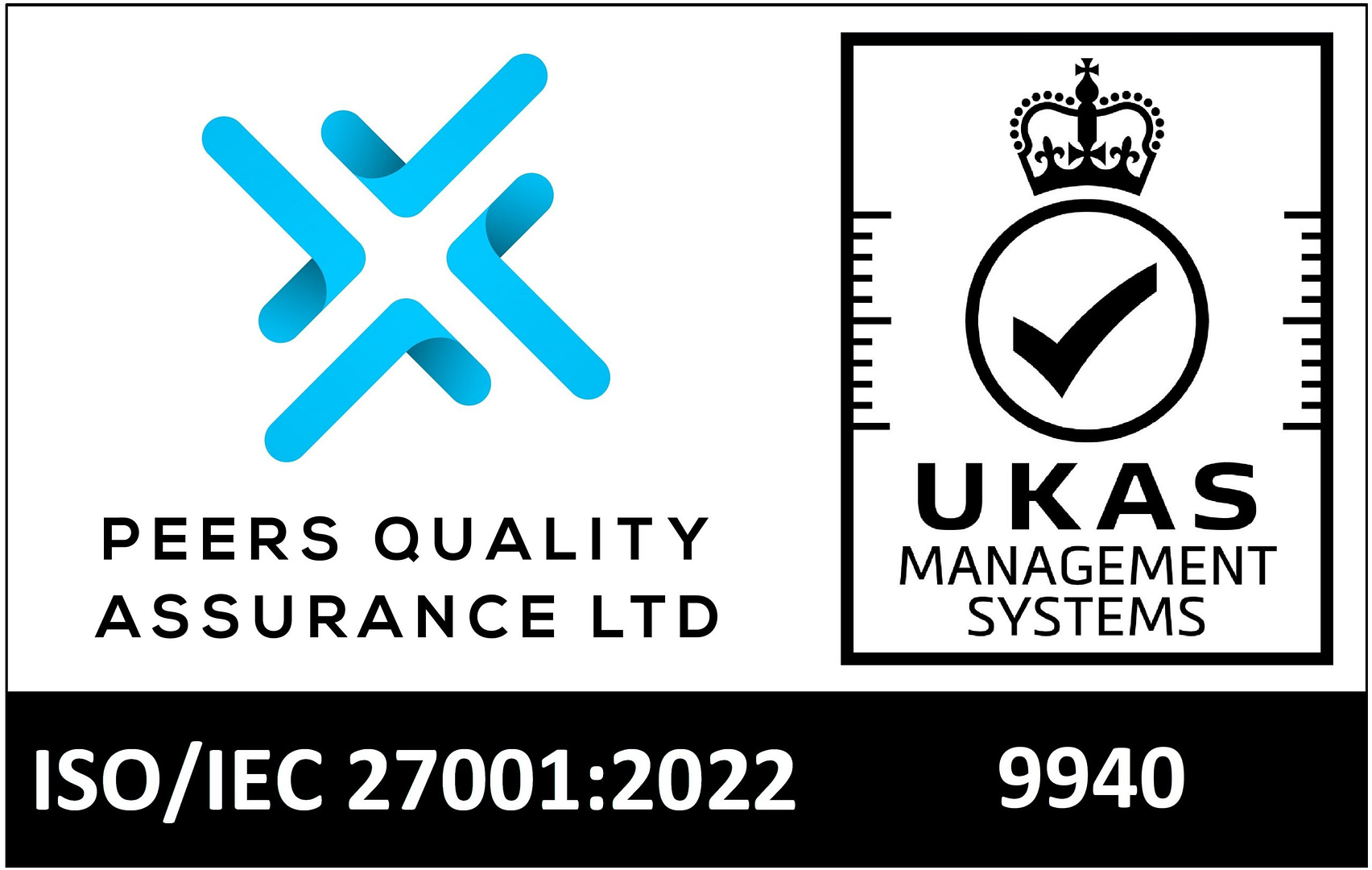 PQAL & Black on White UKAS 27001 Logo