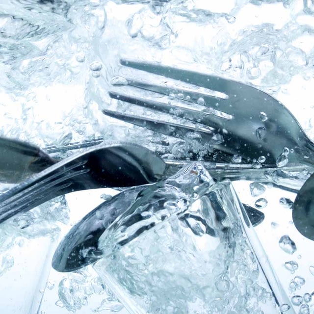 Utensils in dishwasher