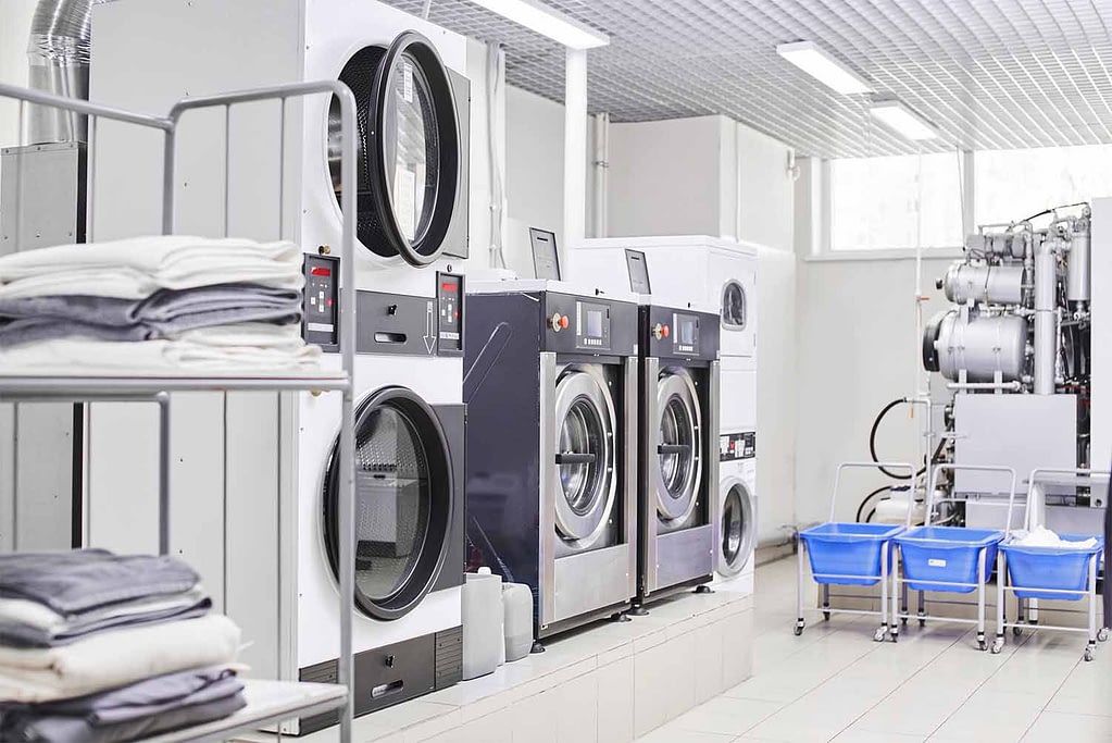 Industrial laundry in a hospital