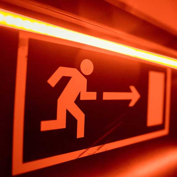 Fire exit safety sign