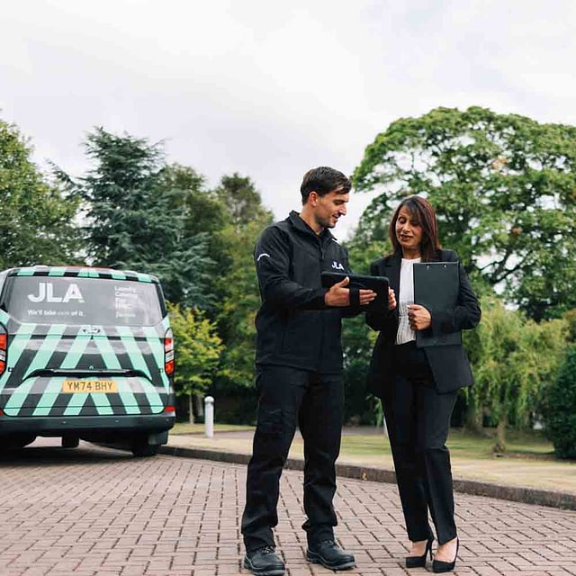 JLA engineer with customer