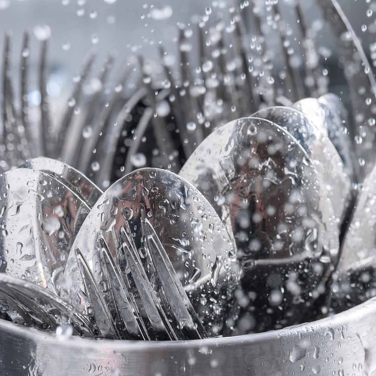 Utensils in dishwasher