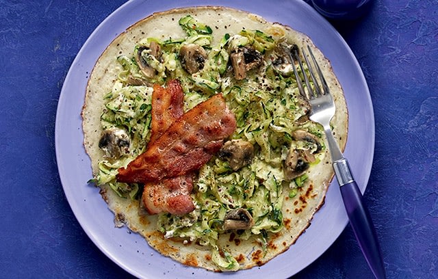 Creative Pancake Toppings: Courgette, Mushroom and Bacon Pancakes