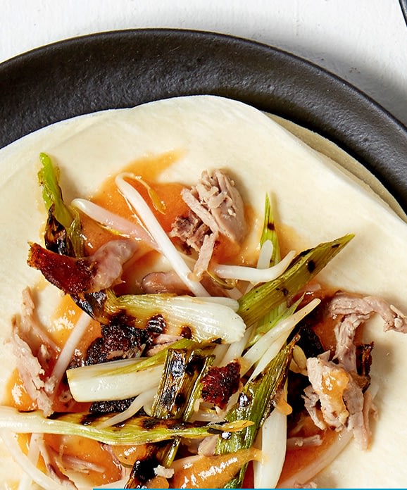 Creative Pancake Toppings: Crispy Duck & Peach Pancakes