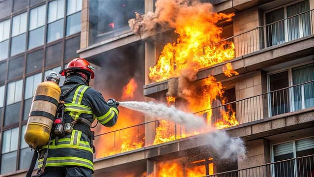 Fire safety - fire in building