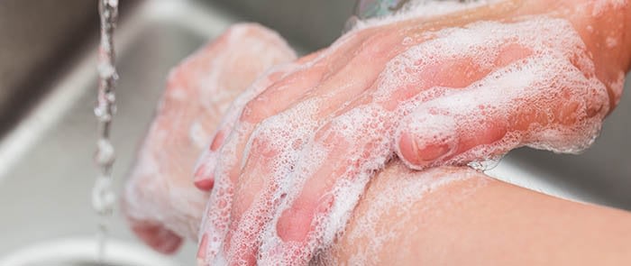 washing hands