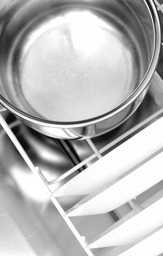clean dishes in the dishwasher
