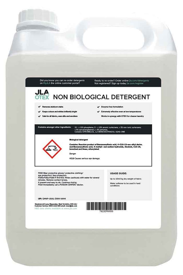 JLA non-bio detergent bottle