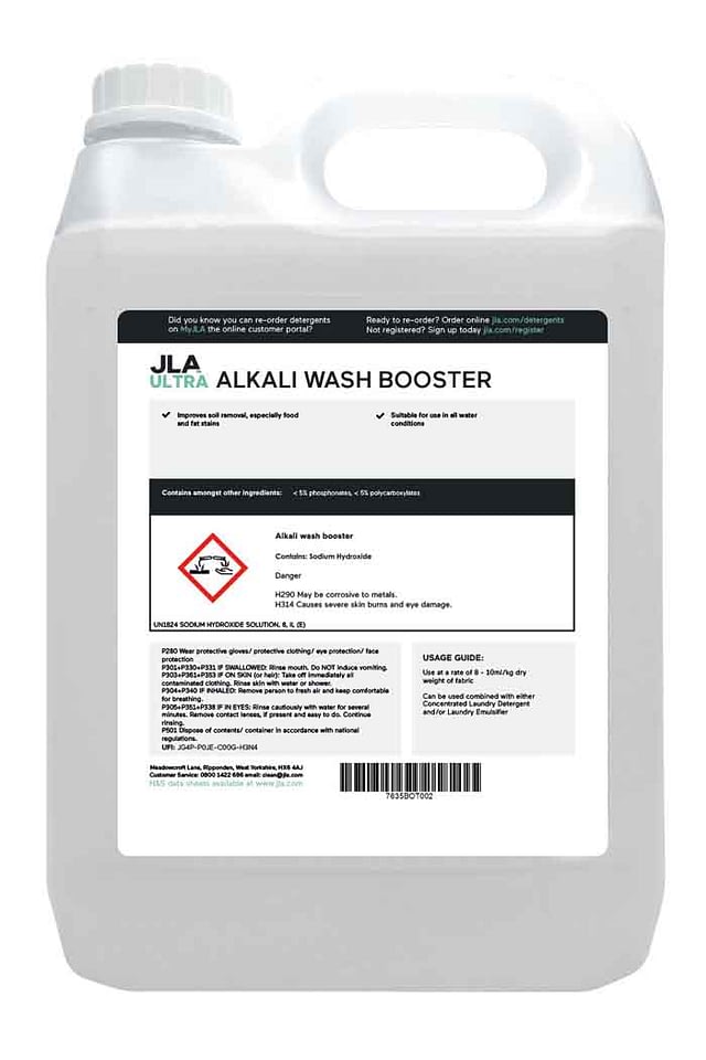 Commercial alkali wash booster