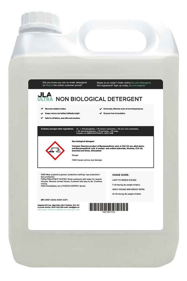 JLA non-bio detergent bottle