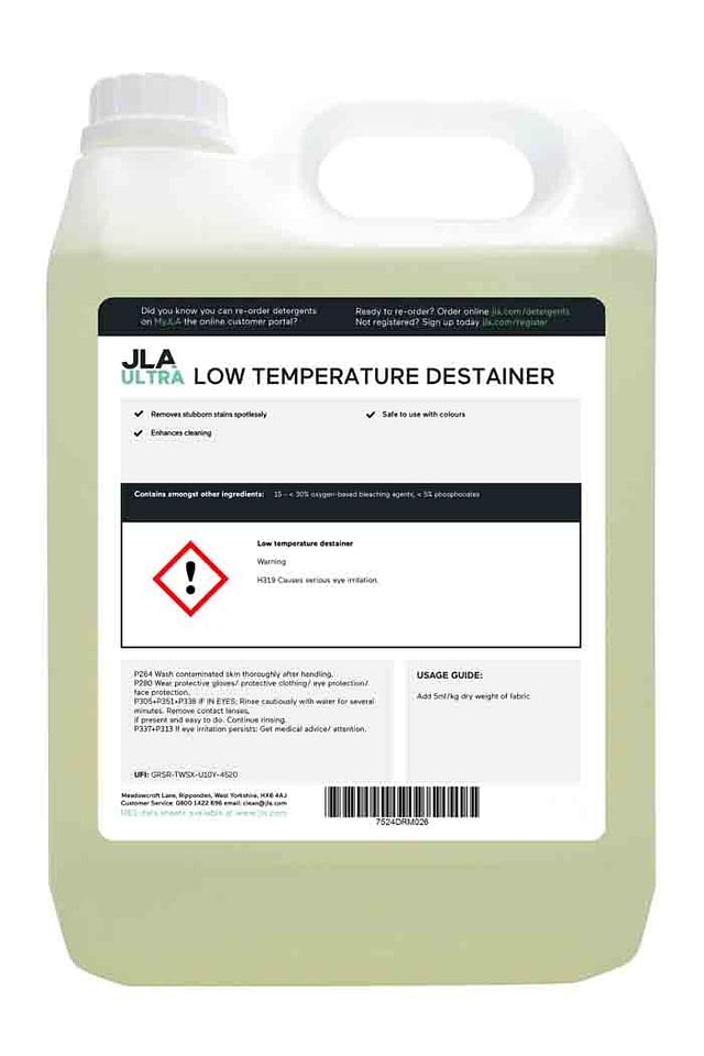 Commercial low temperature destainer