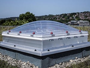 Automatic opening vent (AOV) on a roof