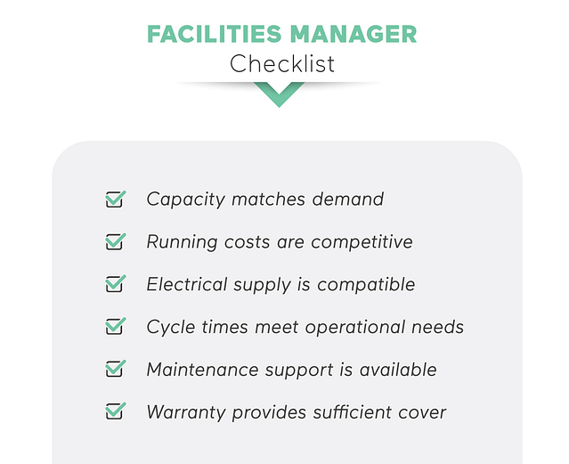 facilities manager washing machine checklist